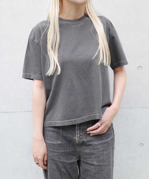 comfort colors(コンフォートカラーズ)の「【COMFORT COLORS】6.1oz レディース ピグメント ボクシーTシャツ(Tシャツ/カットソー・メンズ・スミクロ/ミント/ライトパープル・MEDIUM/LARGE)」の4枚目の写真