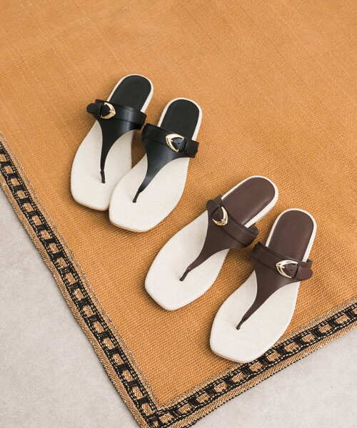 URBAN RESEARCH DOORS(アーバンリサーチドアーズ)の「キャンバスコンビトングサンダル(サンダル・レディース・ブラック/ブラウン・38/37/36)」の6枚目の写真