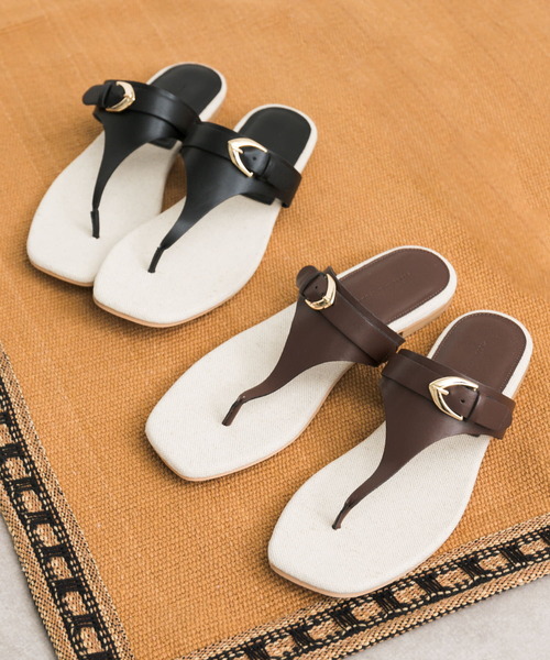 URBAN RESEARCH DOORS(アーバンリサーチドアーズ)の「キャンバスコンビトングサンダル(サンダル・レディース・ブラック/ブラウン・38/37/36)」の7枚目の写真