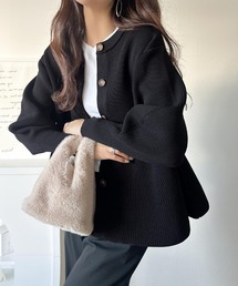 classicalelf(クラシカルエルフ)の着るだけでメリハリ美人♪シーンで選べる2way仕様。2wayペプラムニットカーディガン(カーディガン/ボレロ)