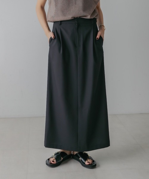 CIEL'AIR(シエルエアー)の「LINEN LIKE SKIRT (リネンライクスカート)(スカート・レディース・ブラック/オリーブ・FREE)」の1枚目の写真