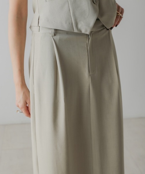 CIEL'AIR(シエルエアー)の「LINEN LIKE SKIRT (リネンライクスカート)(スカート・レディース・ブラック/オリーブ・FREE)」の6枚目の写真