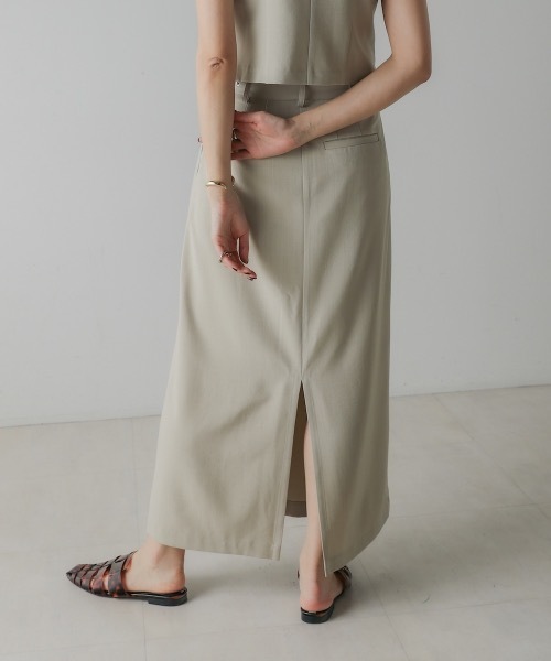 CIEL'AIR(シエルエアー)の「LINEN LIKE SKIRT (リネンライクスカート)(スカート・レディース・ブラック/オリーブ・FREE)」の7枚目の写真
