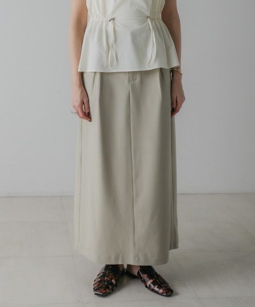 CIEL'AIR(シエルエアー)の「LINEN LIKE SKIRT (リネンライクスカート)(スカート・レディース・ブラック/オリーブ・FREE)」の8枚目の写真