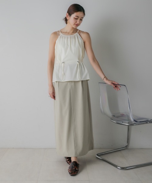 CIEL'AIR(シエルエアー)の「LINEN LIKE SKIRT (リネンライクスカート)(スカート・レディース・ブラック/オリーブ・FREE)」の9枚目の写真