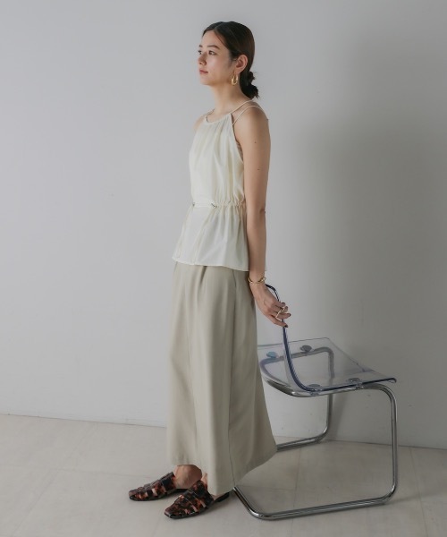 CIEL'AIR(シエルエアー)の「LINEN LIKE SKIRT (リネンライクスカート)(スカート・レディース・ブラック/オリーブ・FREE)」の10枚目の写真