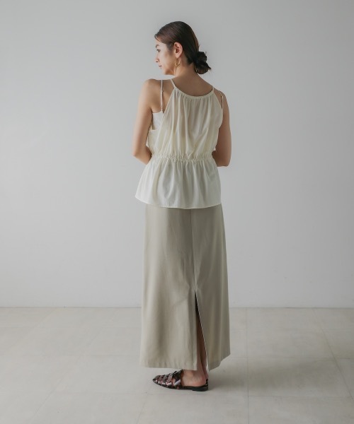 CIEL'AIR(シエルエアー)の「LINEN LIKE SKIRT (リネンライクスカート)(スカート・レディース・ブラック/オリーブ・FREE)」の12枚目の写真