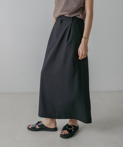 CIEL'AIR(シエルエアー)の「LINEN LIKE SKIRT (リネンライクスカート)(スカート・レディース・ブラック/オリーブ・FREE)」の14枚目の写真
