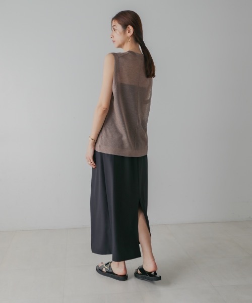 CIEL'AIR(シエルエアー)の「LINEN LIKE SKIRT (リネンライクスカート)(スカート・レディース・ブラック/オリーブ・FREE)」の18枚目の写真