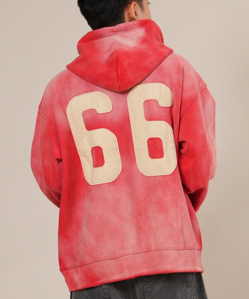 ムラサキスポーツ(ムラサキスポーツ)の「DEAR LAUREL/ディアローレル パーカー/プルオーバー フロント/バックプリント D25F-1202(パーカー・メンズ・ライトブルー/ネイビー/スミクロ/レッド・M/L)」の4枚目の写真