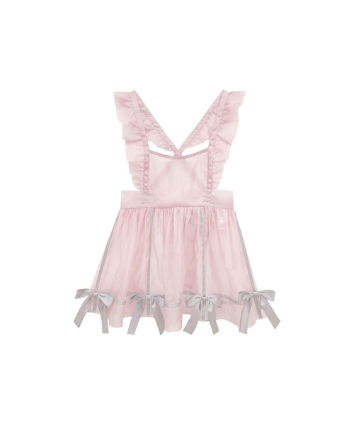 Honey Cinnamon(ハニーシナモン)の「シアーエプロンセットワンピース(ワンピース・レディース・ブラック×ホワイト/グレー×ピンク・FREE)」の20枚目の写真