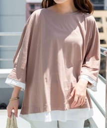 ゆるっと異素材レイヤードTシャツ