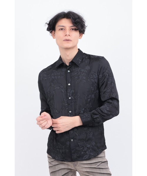 TORNADO MART（トルネードマート）の「ｻﾃﾝｵｰｶﾞﾝｼﾞｰｼｭﾘﾝｸﾌﾗﾜｰﾌﾟﾘﾝﾄｼｬﾂ（シャツ/ブラウス・メンズ・ホワイト/ブラック・M/L/LL）」の2枚目の写真