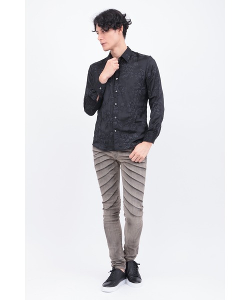 TORNADO MART（トルネードマート）の「ｻﾃﾝｵｰｶﾞﾝｼﾞｰｼｭﾘﾝｸﾌﾗﾜｰﾌﾟﾘﾝﾄｼｬﾂ（シャツ/ブラウス・メンズ・ホワイト/ブラック・M/L/LL）」の6枚目の写真