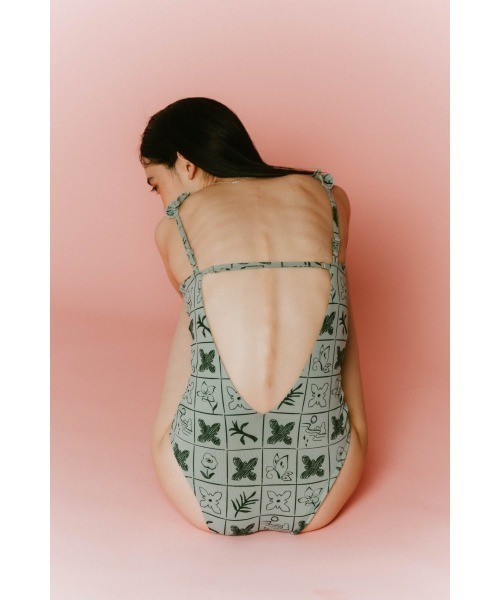 Knuth Marf（クヌースマーフ）の「back open flower swim suit（水着・レディース・ミント/グレー・FREE）」の9枚目の写真