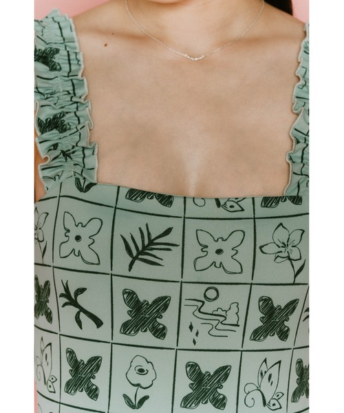 back open flower swim suit（水着）｜Knuth Marf