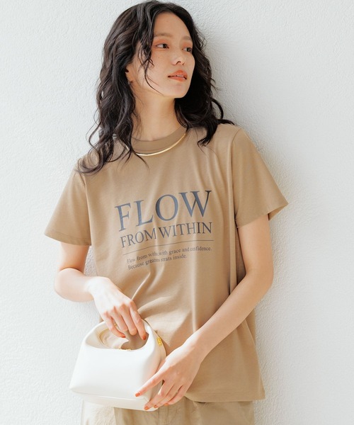 BARNYARDSTORM(バンヤードストーム)の「BARNYARDSTORM / FLOWロゴT / マシンウォッシャブル(Tシャツ/カットソー・レディース・ブラック/ベージュ/ホワイト・FREE)」の3枚目の写真