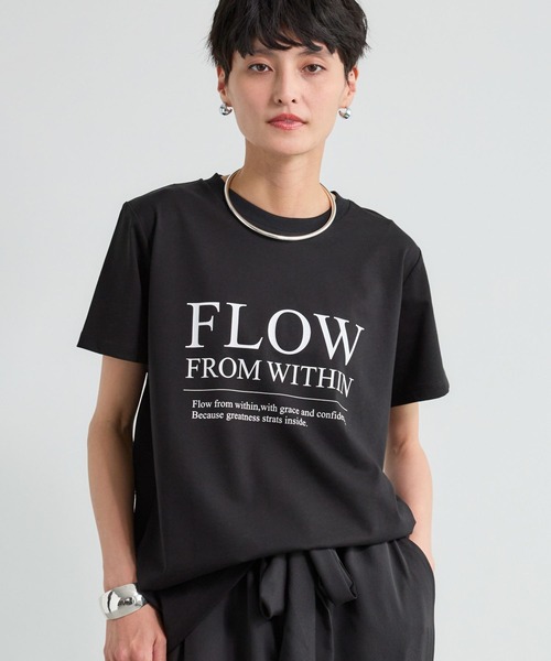 BARNYARDSTORM(バンヤードストーム)の「BARNYARDSTORM / FLOWロゴT / マシンウォッシャブル(Tシャツ/カットソー・レディース・ブラック/ベージュ/ホワイト・FREE)」の13枚目の写真