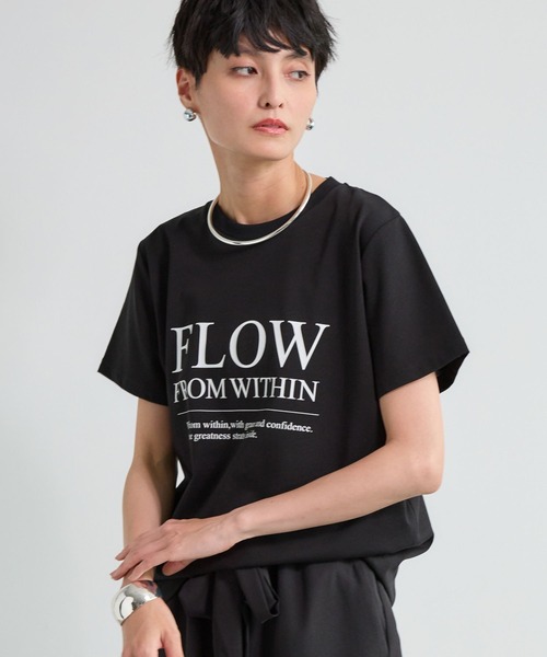BARNYARDSTORM(バンヤードストーム)の「BARNYARDSTORM / FLOWロゴT / マシンウォッシャブル(Tシャツ/カットソー・レディース・ブラック/ベージュ/ホワイト・FREE)」の21枚目の写真