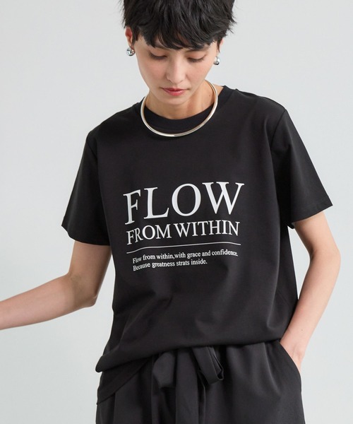 BARNYARDSTORM(バンヤードストーム)の「BARNYARDSTORM / FLOWロゴT / マシンウォッシャブル(Tシャツ/カットソー・レディース・ブラック/ベージュ/ホワイト・FREE)」の22枚目の写真