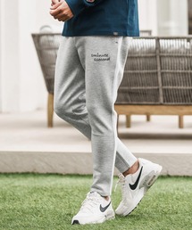 mp13842-cardboard knit line pants with cursive embroidery イージーパンツ