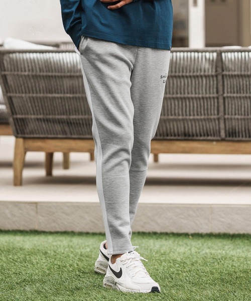 1minute 1second(ワンミニットワンセカンド)の「mp13842-cardboard knit line pants with cursive embroidery イージーパンツ(その他パンツ・メンズ・ブラック/トップグレー・S/M/L/XL)」の11枚目の写真