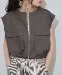 Arinomama（アリノママ）の「コットンツイルWポケショートベスト（ベスト）」