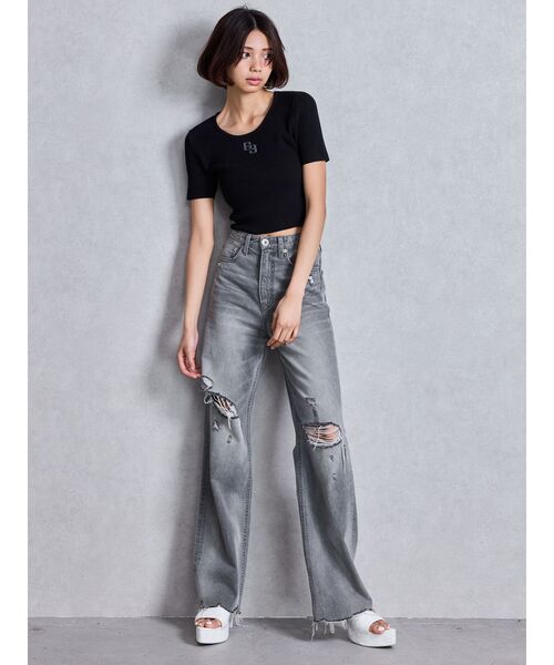 GYDA（ジェイダ）の「GGプレートハーフスリーブニットトップス（ニット/セーター・レディース・その他1/オフホワイト/シルバー/ブラック・FREE）」の14枚目の写真