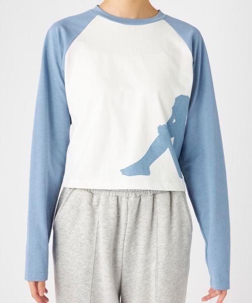 Kappa(カッパ)の「ラグラン長袖Tシャツ(Tシャツ/カットソー・レディース・ブルー/ホワイト・LARGE/MEDIUM/SMALL)」の12枚目の写真