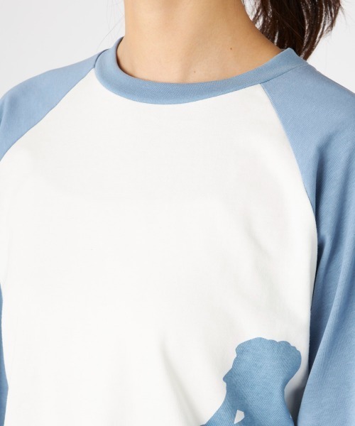 Kappa(カッパ)の「ラグラン長袖Tシャツ(Tシャツ/カットソー・レディース・ブルー/ホワイト・LARGE/MEDIUM/SMALL)」の16枚目の写真