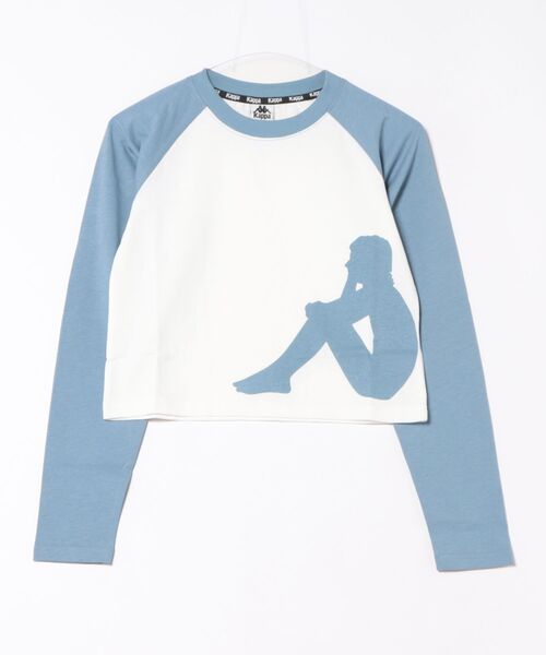 Kappa(カッパ)の「ラグラン長袖Tシャツ(Tシャツ/カットソー・レディース・ブルー/ホワイト・LARGE/MEDIUM/SMALL)」の17枚目の写真