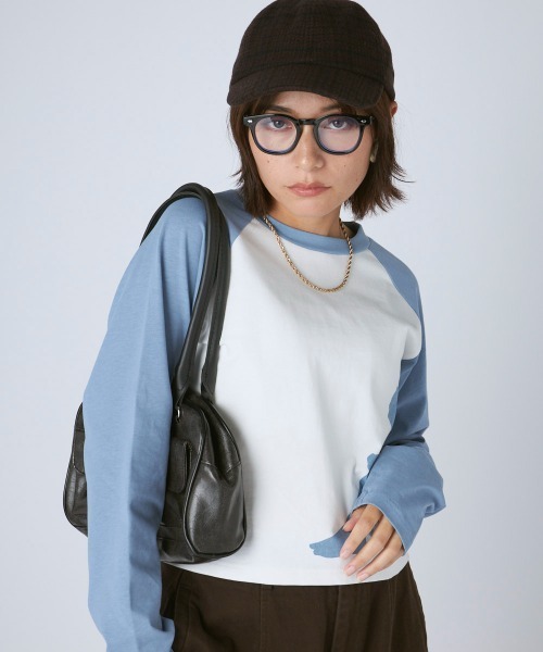 Kappa(カッパ)の「ラグラン長袖Tシャツ(Tシャツ/カットソー・レディース・ブルー/ホワイト・LARGE/MEDIUM/SMALL)」の3枚目の写真