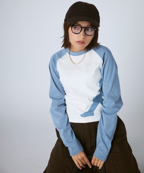 Kappa(カッパ)の「ラグラン長袖Tシャツ(Tシャツ/カットソー・レディース・ブルー/ホワイト・LARGE/MEDIUM/SMALL)」の4枚目の写真
