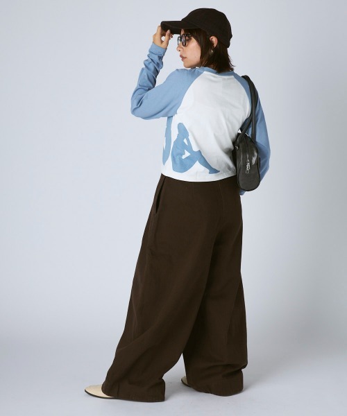 Kappa(カッパ)の「ラグラン長袖Tシャツ(Tシャツ/カットソー・レディース・ブルー/ホワイト・LARGE/MEDIUM/SMALL)」の5枚目の写真