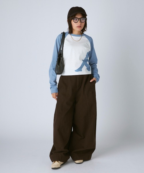 Kappa(カッパ)の「ラグラン長袖Tシャツ(Tシャツ/カットソー・レディース・ブルー/ホワイト・LARGE/MEDIUM/SMALL)」の11枚目の写真