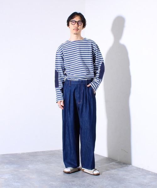 GLOSTER（グロスター）の「【WEB限定】フロントインタックワイドデニム（デニムパンツ・メンズ・インディゴブルー/ブラック・マルチサイズ）」の7枚目の写真