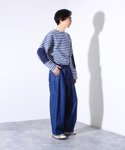 GLOSTER（グロスター）の「【WEB限定】フロントインタックワイドデニム（デニムパンツ・メンズ・インディゴブルー/ブラック・マルチサイズ）」の9枚目の写真