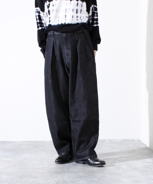 GLOSTER（グロスター）の「【WEB限定】フロントインタックワイドデニム（デニムパンツ・メンズ・インディゴブルー/ブラック・マルチサイズ）」の15枚目の写真