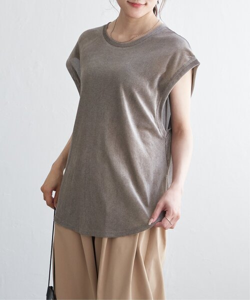 notch.(ノッチ)の「シアーフロッキールーズタンクトップ(Tシャツ/カットソー・レディース・ブラック/チャコール・M)」の9枚目の写真