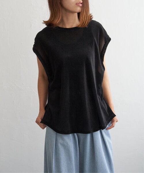 notch.(ノッチ)の「シアーフロッキールーズタンクトップ(Tシャツ/カットソー・レディース・ブラック/チャコール・M)」の11枚目の写真