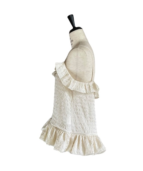 HONEY MI HONEY(ハニーミーハニー)の「dreamy balloon frill camisole(キャミソール・レディース・オフホワイト/ブラック/ピンク・FREE)」の18枚目の写真