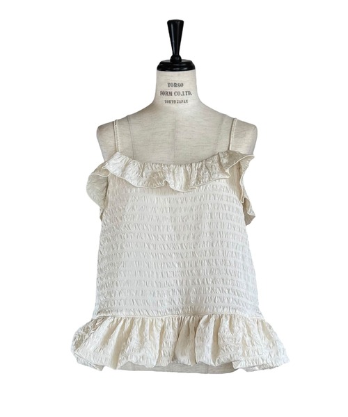 HONEY MI HONEY(ハニーミーハニー)の「dreamy balloon frill camisole(キャミソール・レディース・オフホワイト/ブラック/ピンク・FREE)」の22枚目の写真