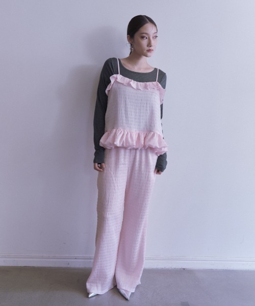 キャミソール Honey mi Honey - HONEY MI HONEY tulle frill camisole tulle frill camisole