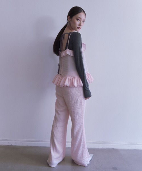 HONEY MI HONEY(ハニーミーハニー)の「dreamy balloon frill camisole(キャミソール・レディース・オフホワイト/ブラック/ピンク・FREE)」の15枚目の写真