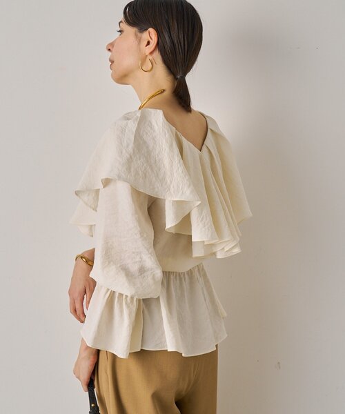 LOUNGEDRESS（ラウンジドレス）の「フリルペプラムブラウス（シャツ/ブラウス・レディース・オフホワイト/カーキ/ブラック・FREE）」の15枚目の写真