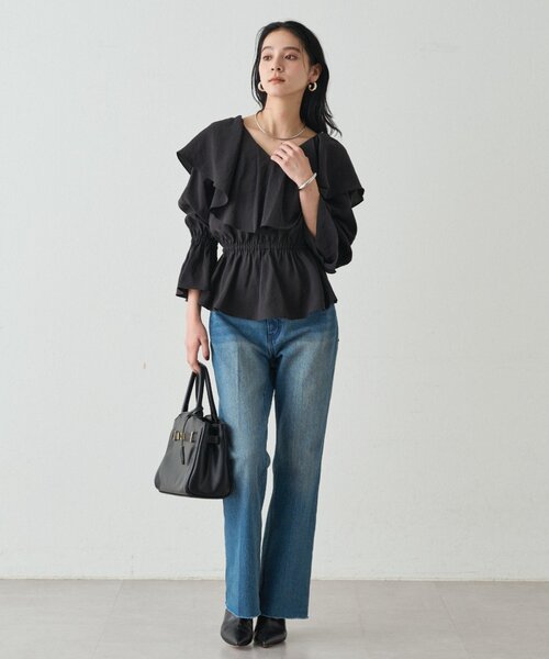 LOUNGEDRESS（ラウンジドレス）の「フリルペプラムブラウス（シャツ/ブラウス・レディース・オフホワイト/カーキ/ブラック・FREE）」の19枚目の写真