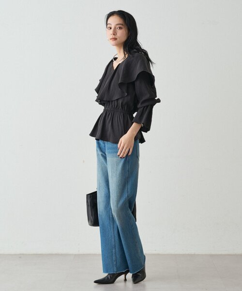 LOUNGEDRESS（ラウンジドレス）の「フリルペプラムブラウス（シャツ/ブラウス・レディース・オフホワイト/カーキ/ブラック・FREE）」の20枚目の写真