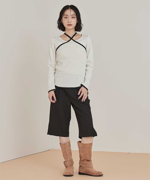 miette(ミエット)の「ホルターネックニットアンサンブル(ニット/セーター・レディース・ブラック/ベージュ/グレー/ホワイト・FREE)」の14枚目の写真
