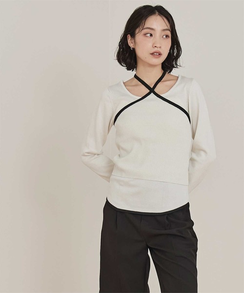 miette(ミエット)の「ホルターネックニットアンサンブル(ニット/セーター・レディース・ブラック/ベージュ/グレー/ホワイト・FREE)」の20枚目の写真