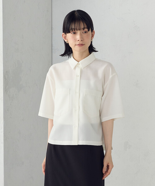 COMME CA ISM（コムサイズム）の「クロップド 半袖シャツ（シャツ/ブラウス・レディース・サックスブルー/ホワイト/チャコール・MEDIUM/LARGE）」の22枚目の写真